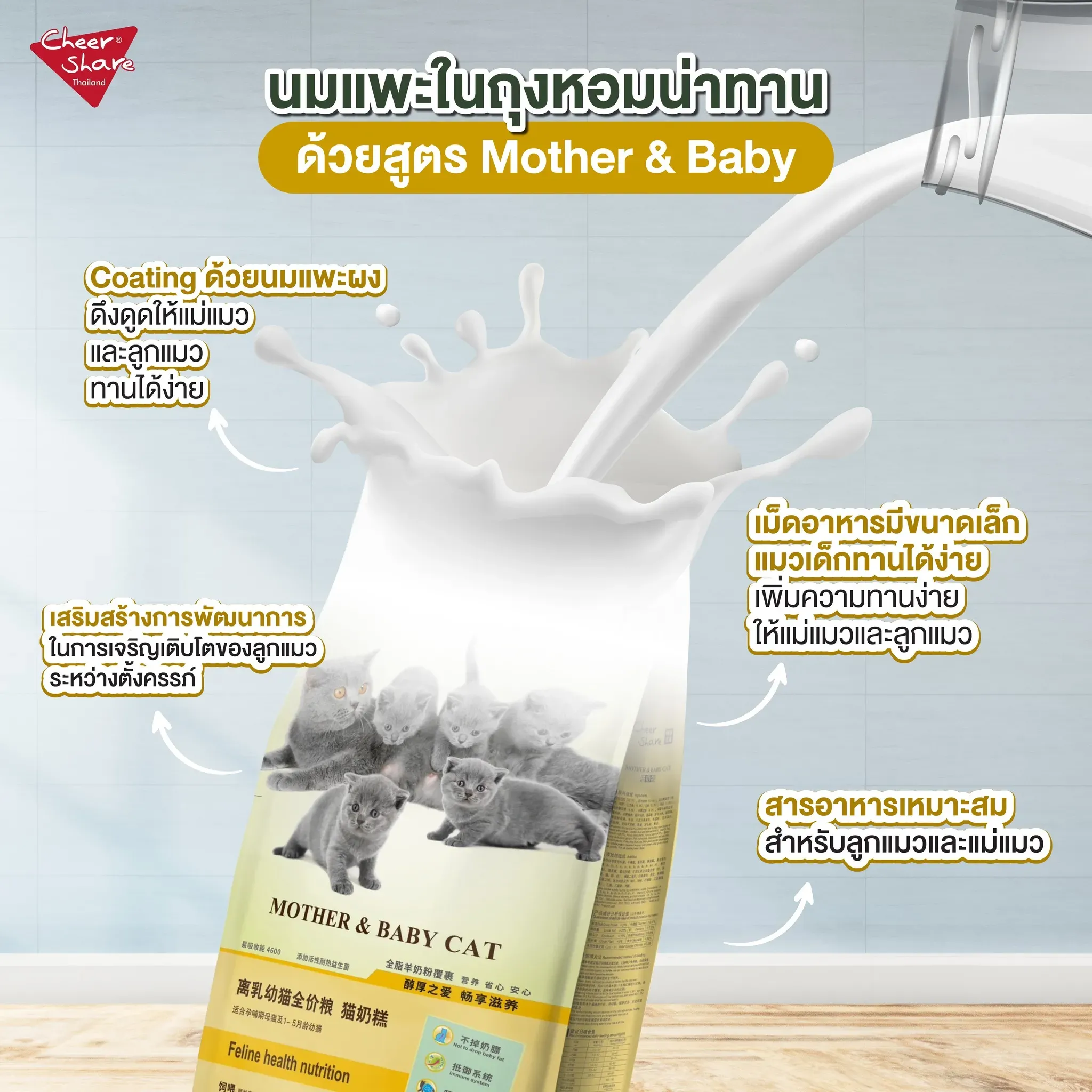 Cheer Share Mother and Baby Cat อาหารแม่แมวและลูกแมว