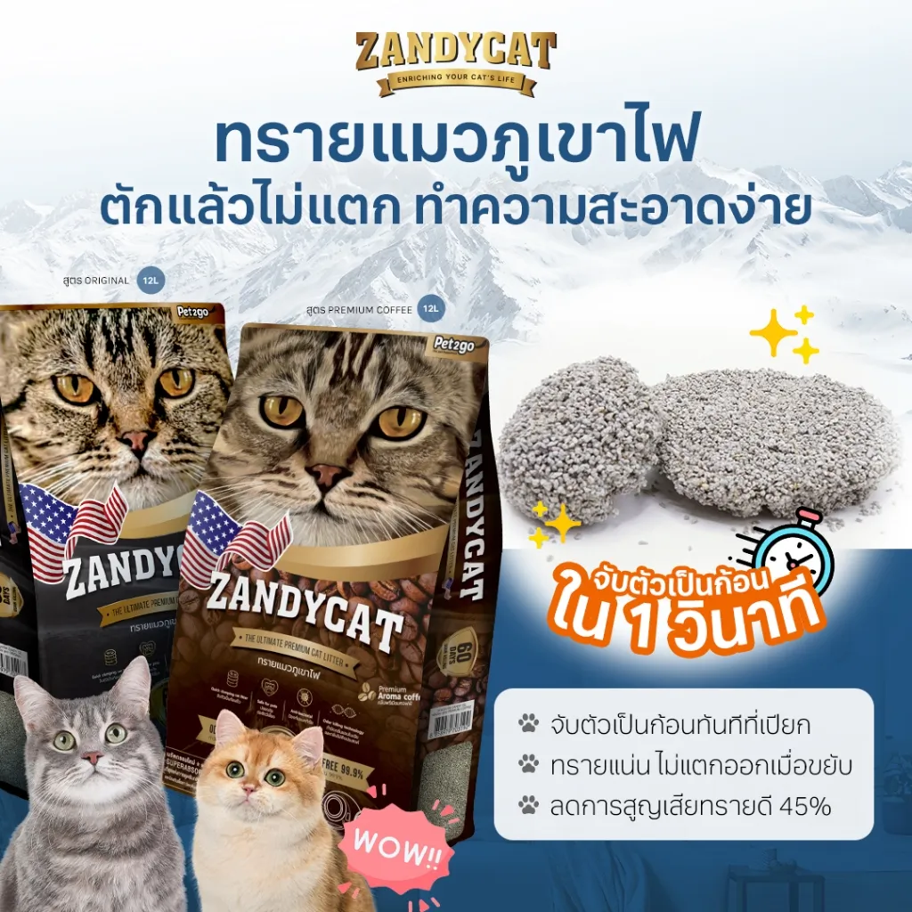 Zandycat ทรายแมวภูเขาไฟ สูตร Original