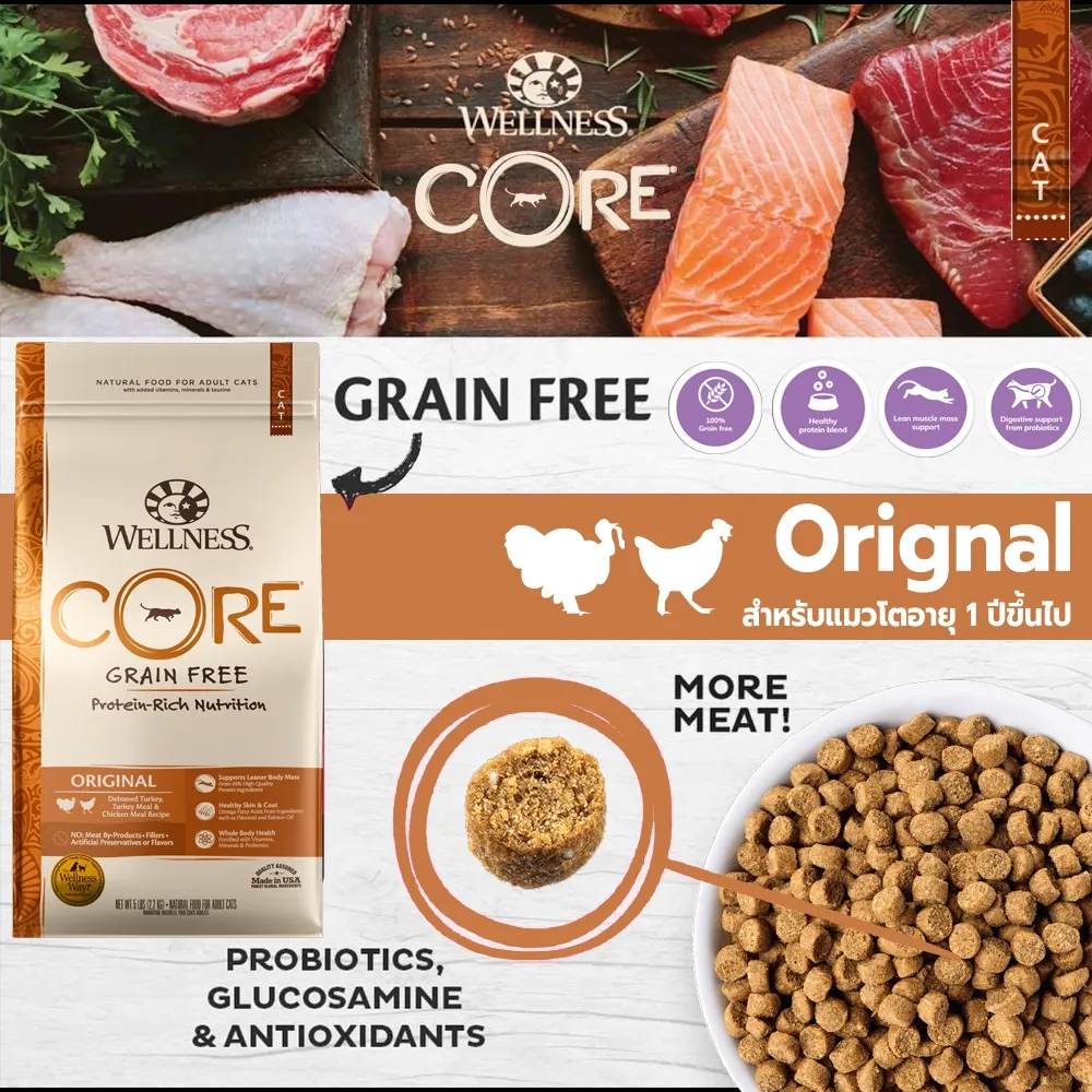 Wellness Core อาหารแมวเม็ด สูตร Original