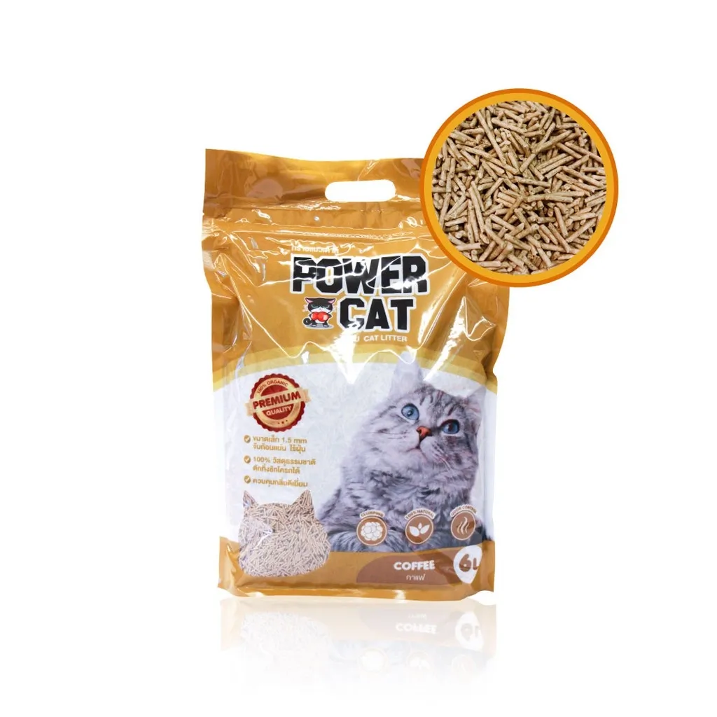 Power Cat ทรายแมวเต้าหู้ 6 ลิตร