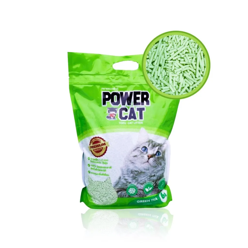Power Cat ทรายแมวเต้าหู้ 6 ลิตร