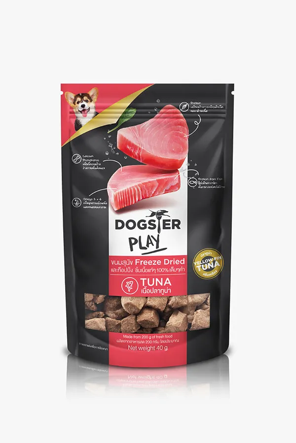 Dogster Play Black ขนมฟรีซดรายสุนัข