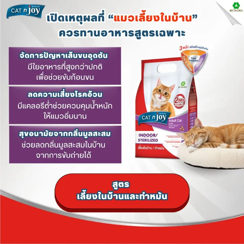 Cat N Joy Multi อาหารแมว สูตรเลี้ยงในบ้าน&ทำหมัน (Indoor / Sterilized)