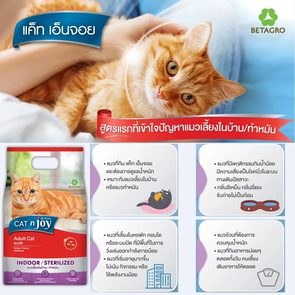 Cat N Joy Multi อาหารแมว สูตรเลี้ยงในบ้าน&ทำหมัน (Indoor / Sterilized)