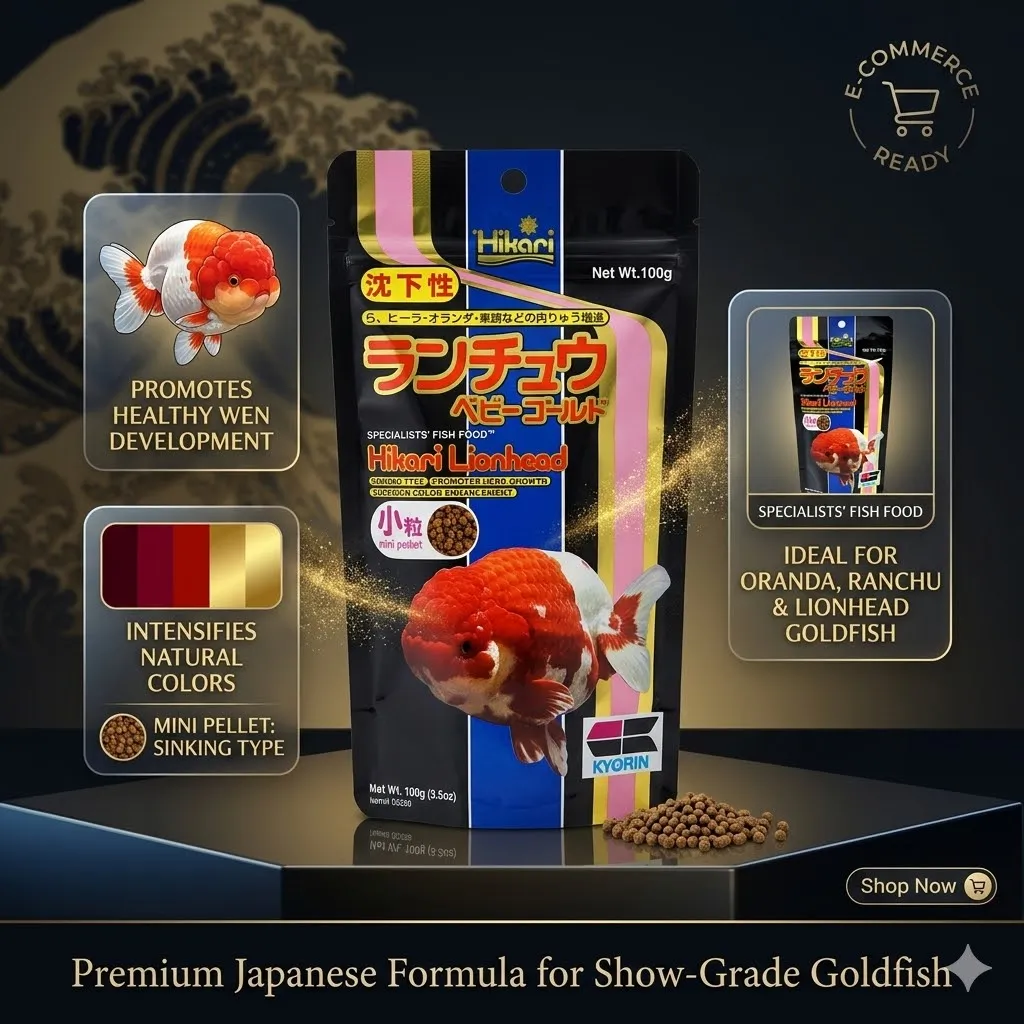 Hikari Lionhead อาหารปลาทองสูตรเร่งวุ้น (เม็ดจม