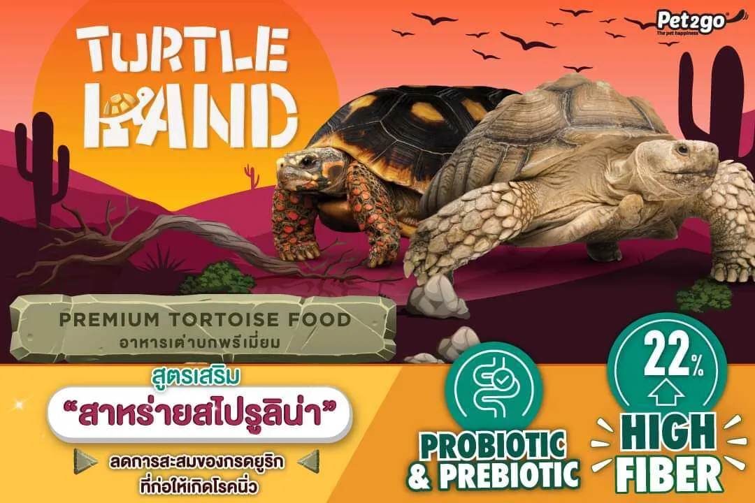 Turtle Land อาหารเต่าบกพรีเมียม สูตรสาหร่ายสไปรูริน่า