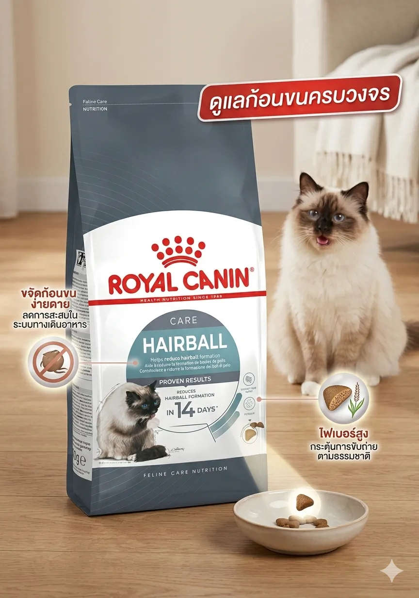 Royal Canin Hairball Care อาหารสำหรับแมวโต สูตรกำจัดก้อนขน