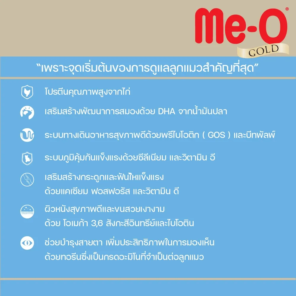 Me-O Gold Kitten อาหารเม็ดสำหรับลูกแมว ทุกสายพันธุ์