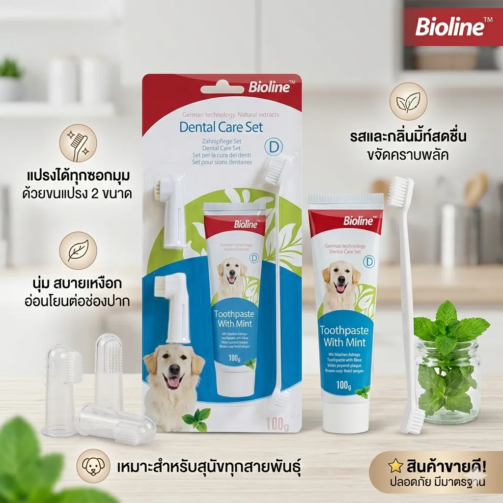 Bioline ชุดฝึกแปรงฟัน กลิ่นมิ้นท์ Mint 100g