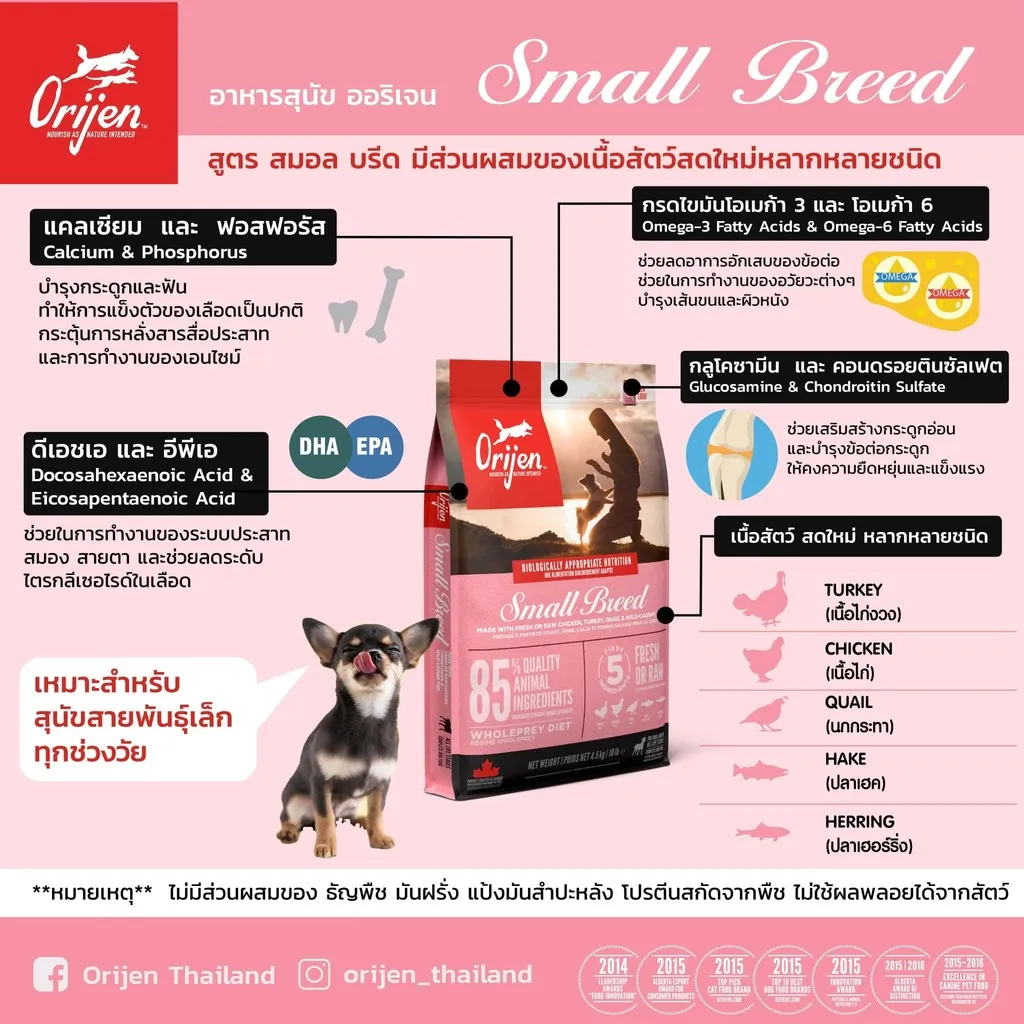 Orijen Small Breed สำหรับสุนัขพันธุ์เล็ก