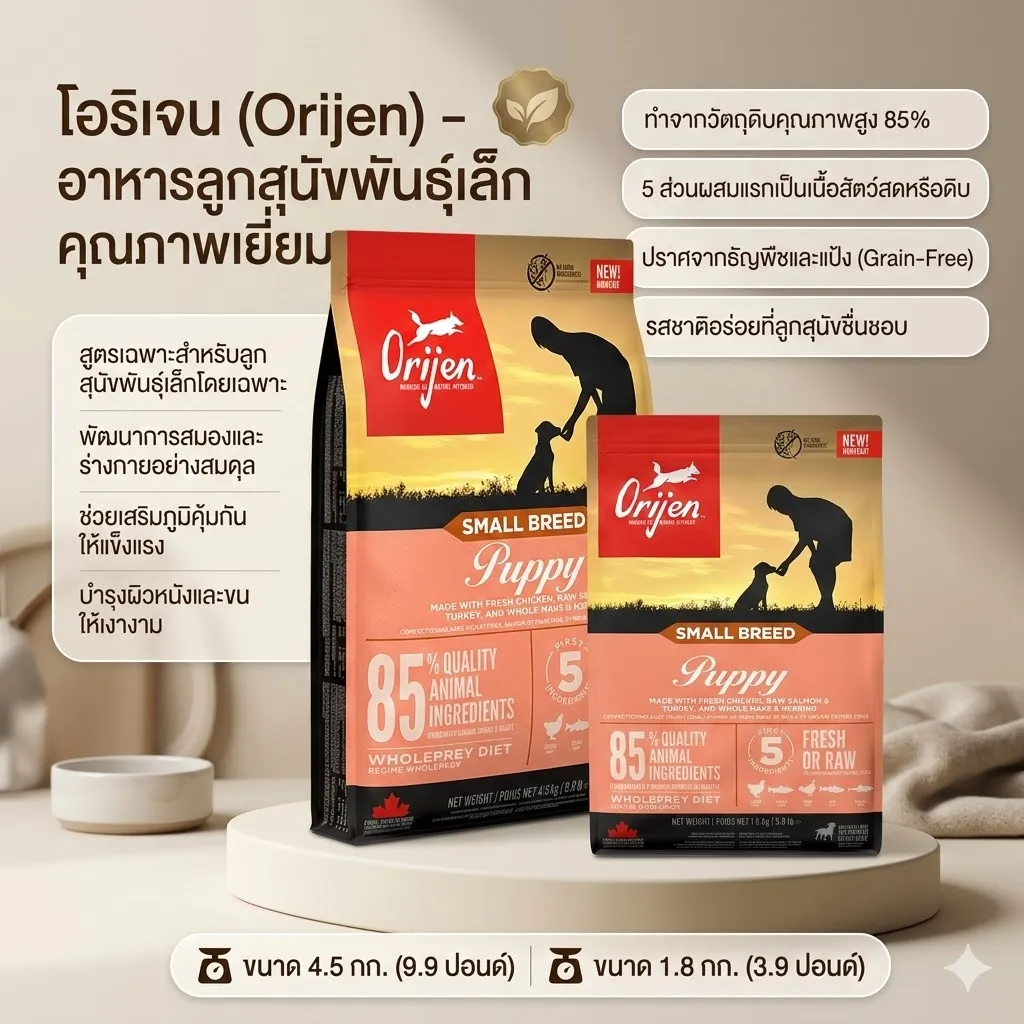 Orijen Puppy Small Breed สำหรับลูกสุนัขพันธุ์เล็ก