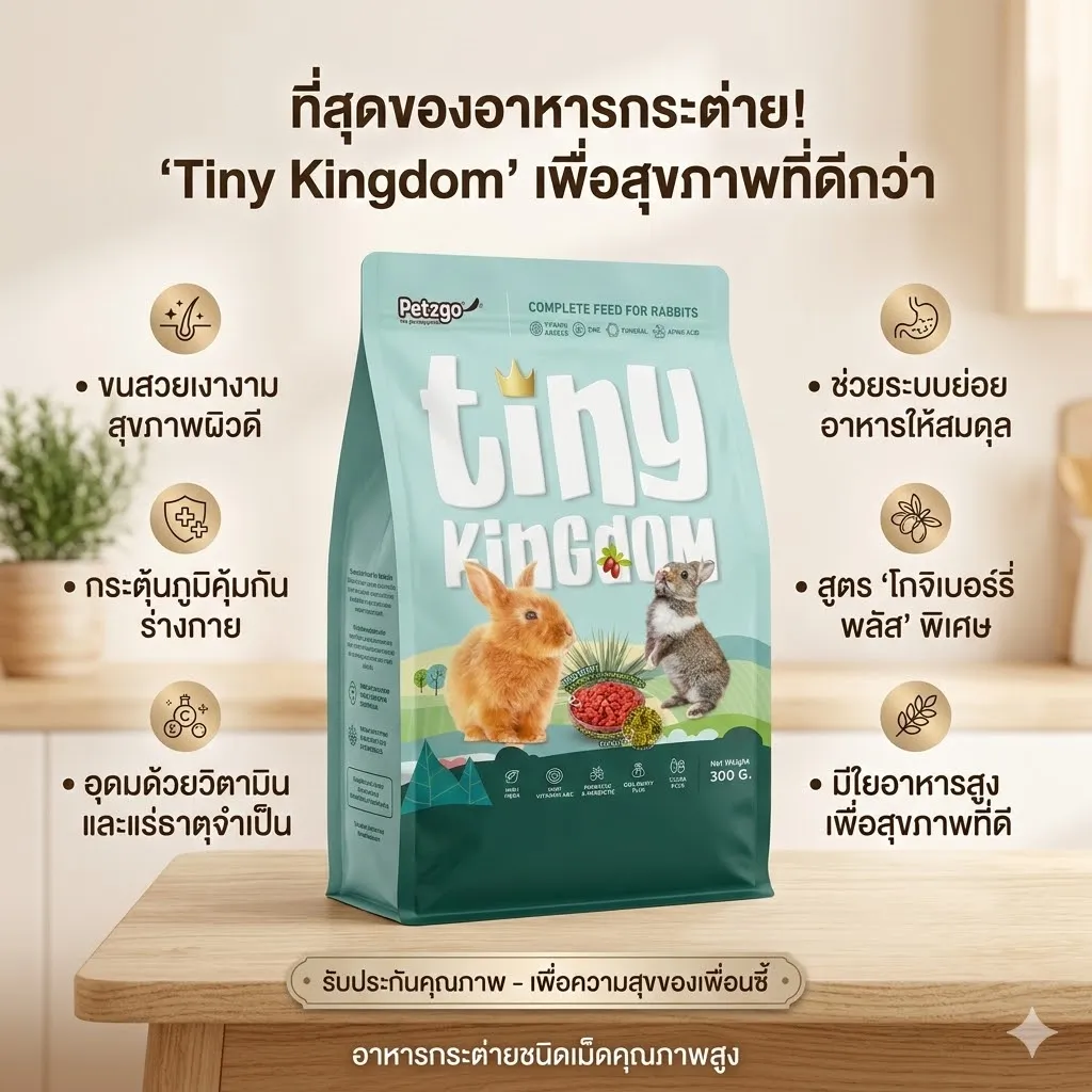 Tiny Kingdom อาหารกระต่าย สูตรเสริมโกจิเบอรี่