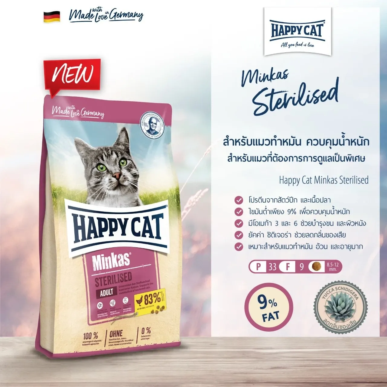 Happy Cat Minkas Sterilised สำหรับแมวทำหมัน