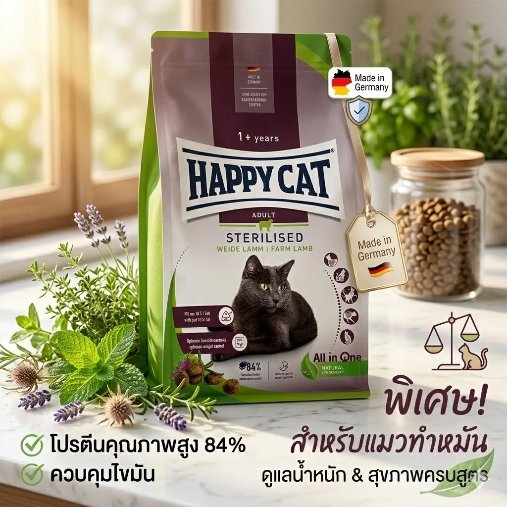 Happy Cat Supreme Sterilised Weide Lamm สูตรเนื้อแกะ สำหรับแมวทำหมัน