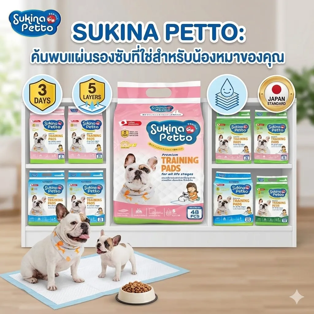 Sukina Petto แผ่นรองซับ สำหรับสัตว์เลี้ยง