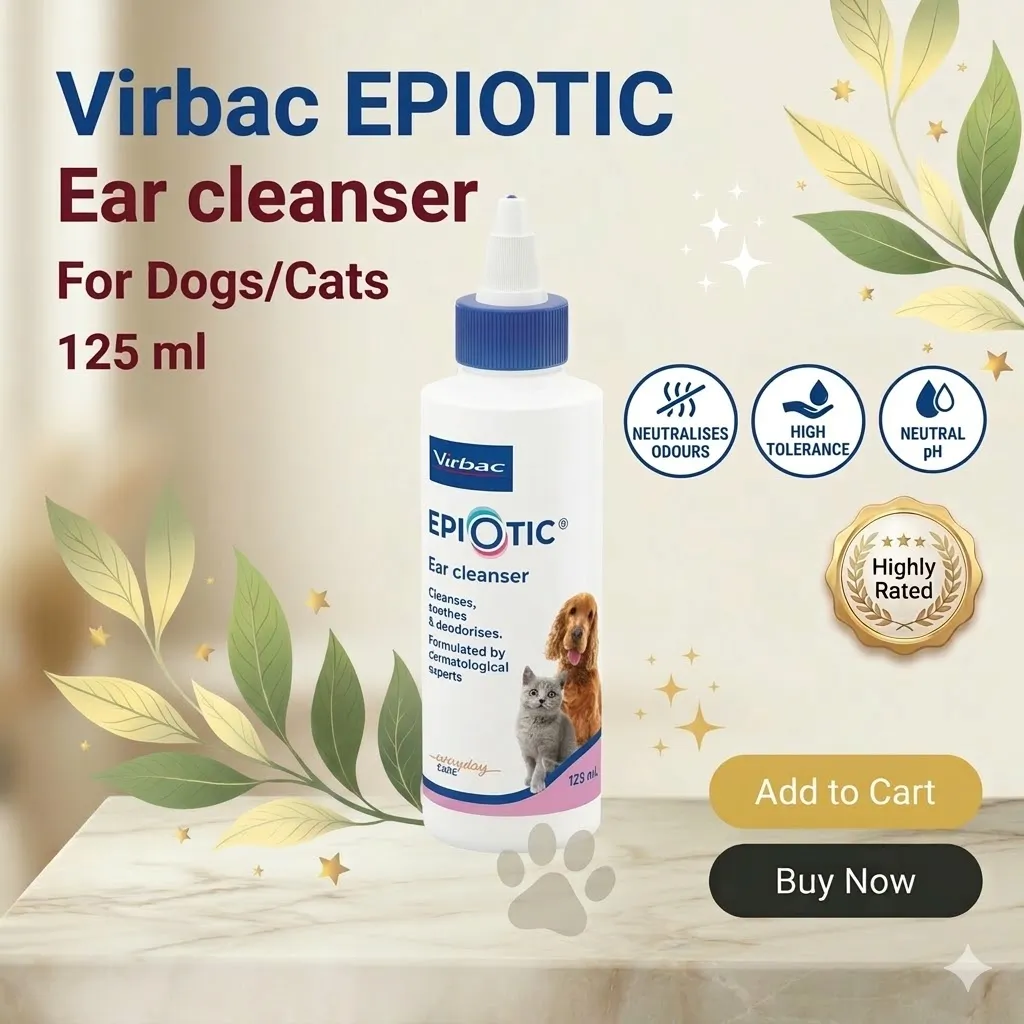 Virbac Epi Otic น้ำยาเช็ดทำความสะอาดหู สำหรับสุนัขและแมว 125ml.