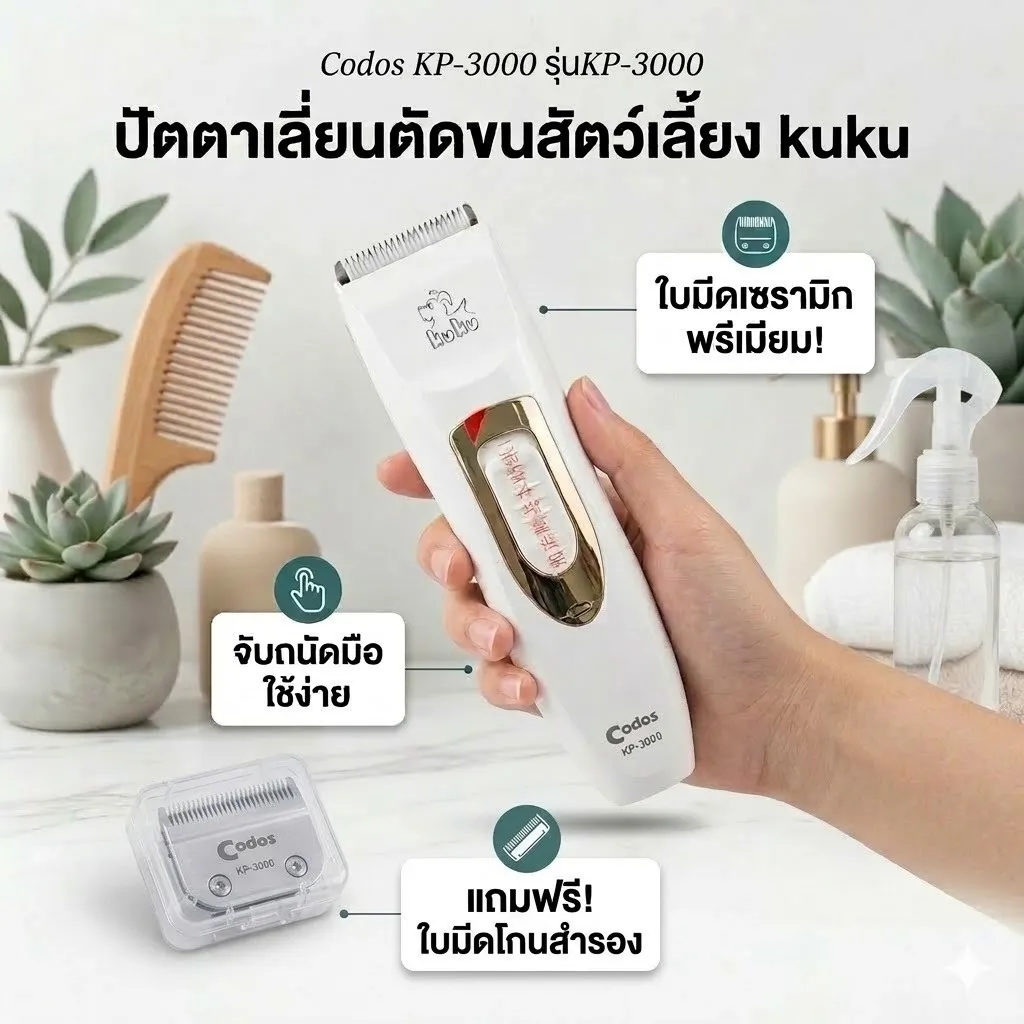 Codos ชุดปัตตาเลี่ยนตัดขนสัตว์เลี้ยง รุ่นKP-3000