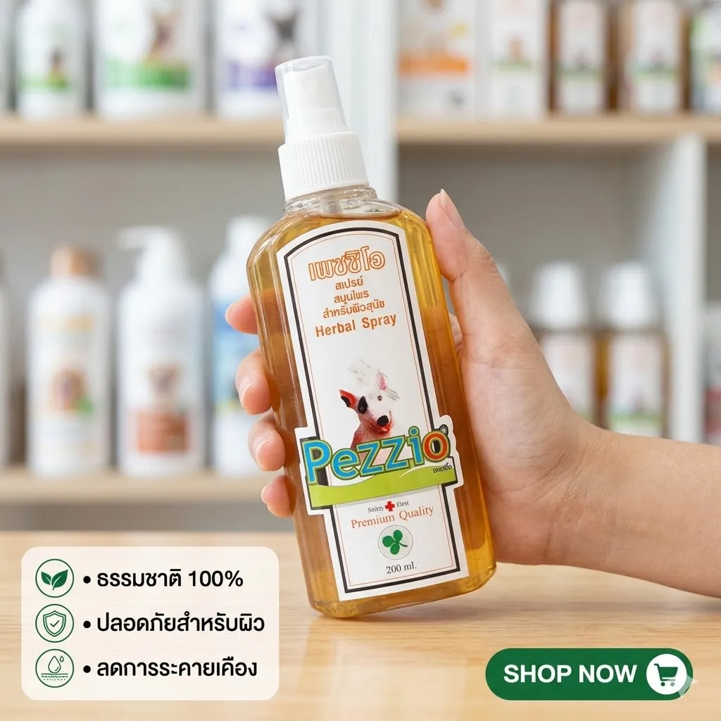 Pezzio สเปรย์รักษาโรคเรื้อน สำหรับสุนัข 200ml.