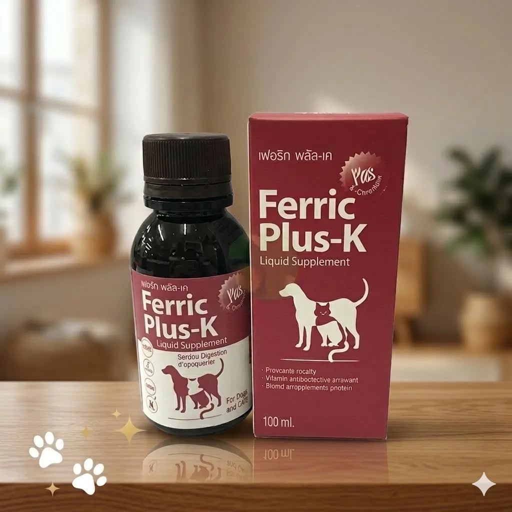 Ferric plus-K วิตามินบำรุงเลือด (ชนิดน้ำ) สำหรับสุนัขและแมว 100ml.