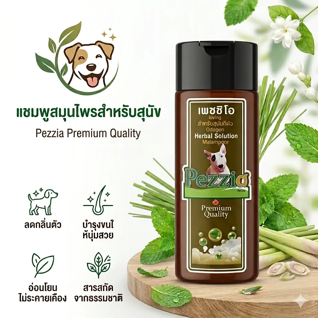 Pezzio เเชมพูลดปัญหาผิวหนัง สำหรับสุนัข 250ml.