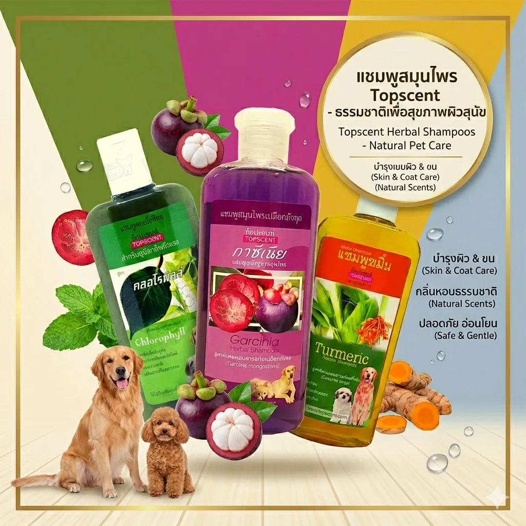 TopScent แชมพู สูตรสมุนไพร สำหรับสุนัข