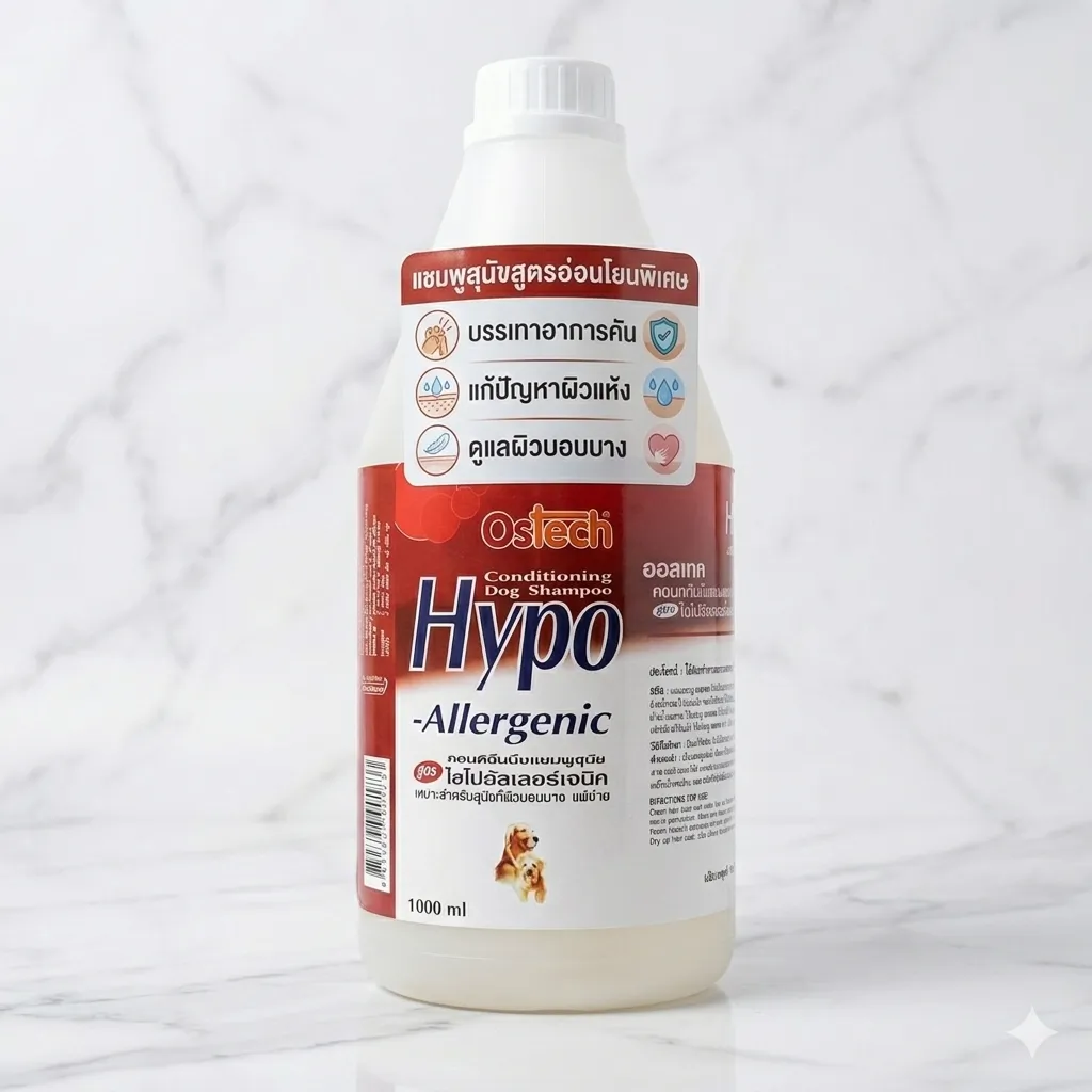 Ostech-Hypo Allergenic แชมพูสูตรแพ้ง่าย สำหรับสุนัข