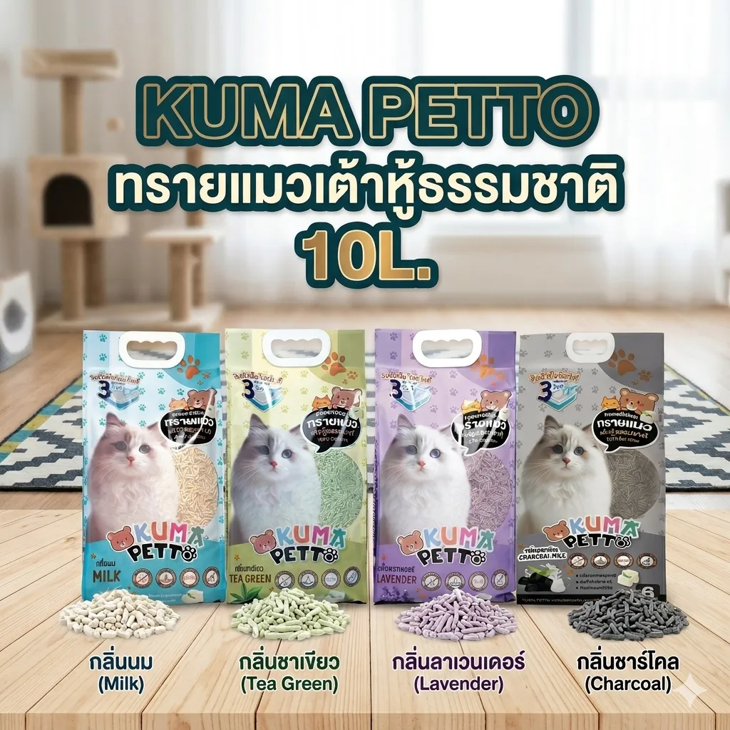 Kuma Petto ทรายแมวเต้าหู้ธรรมชาติ 10L.