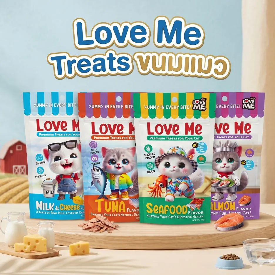Love Me Cat Treats ขนมสำหรับแมว 40g.