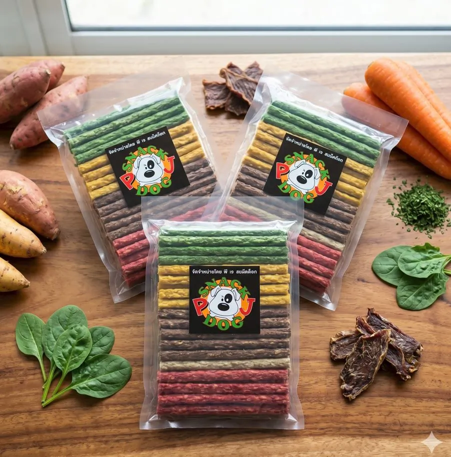 PJ Snack Dog ขนมมันชี่ คละสี 800g.