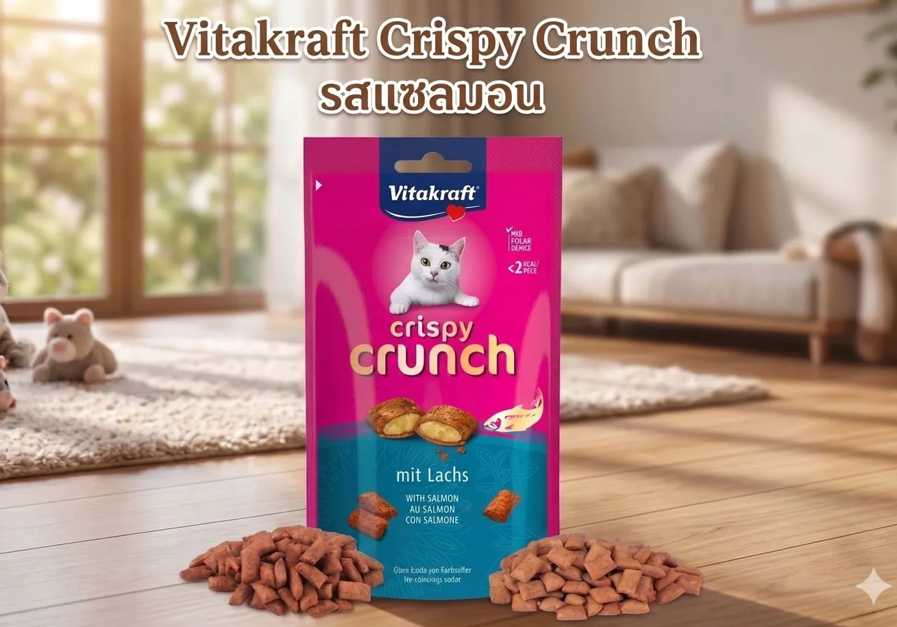 Vitakraft Crispy ขนมกรุบกรอบ สอดไส้นุ่ม สำหรับแมว 60g.