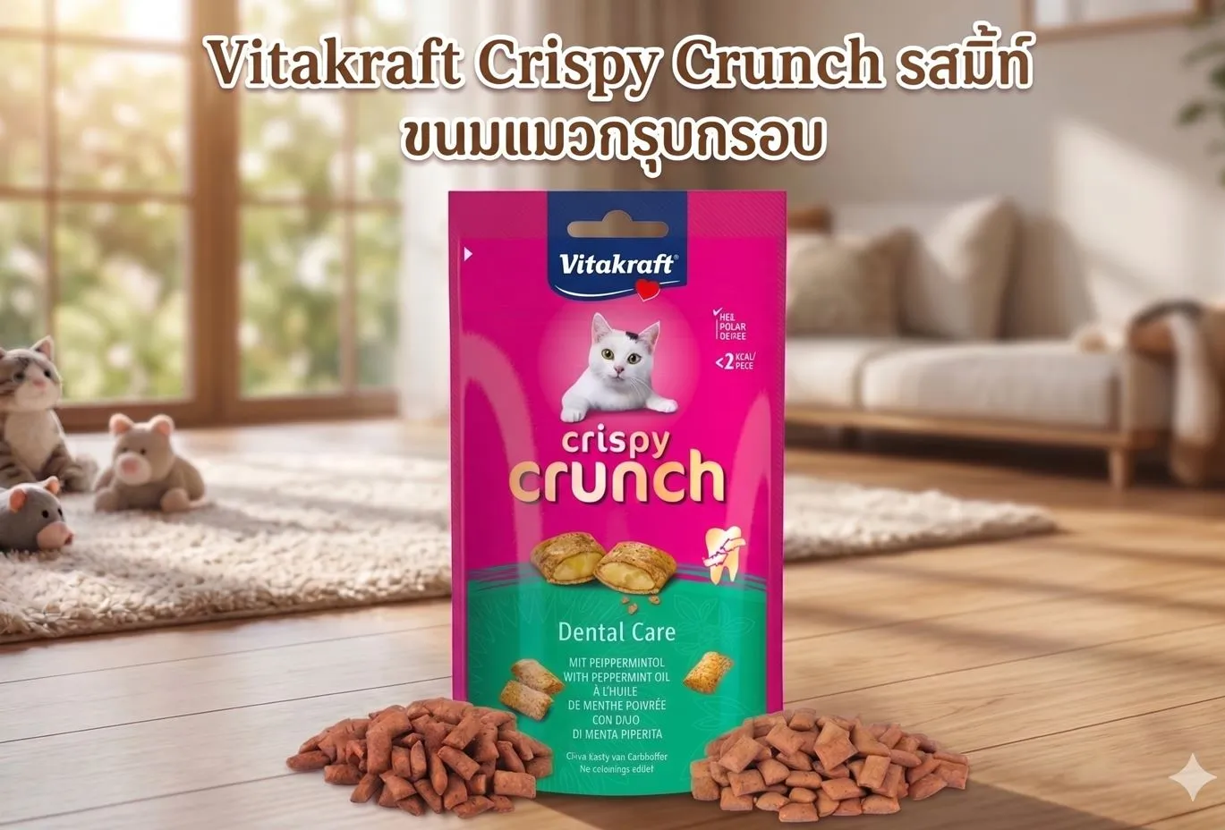 Vitakraft Crispy ขนมกรุบกรอบ สอดไส้นุ่ม สำหรับแมว 60g.