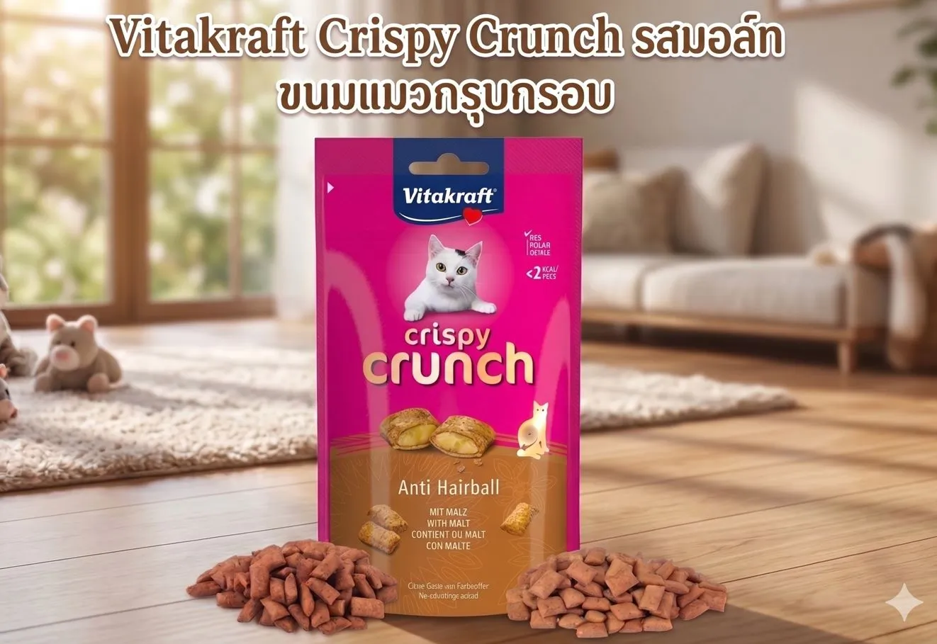Vitakraft Crispy ขนมกรุบกรอบ สอดไส้นุ่ม สำหรับแมว 60g.