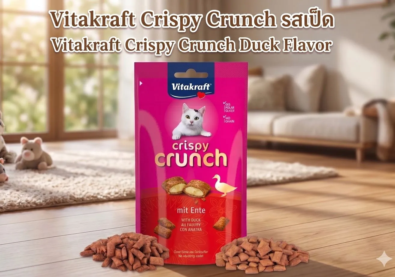 Vitakraft Crispy ขนมกรุบกรอบ สอดไส้นุ่ม สำหรับแมว 60g.