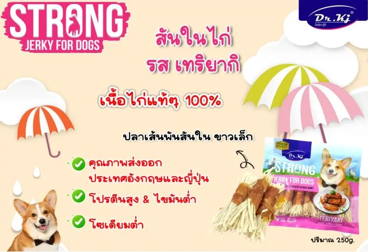 DR.KJ Strong Jerky ขนมสันใน สำหรับสุนัข 250g.