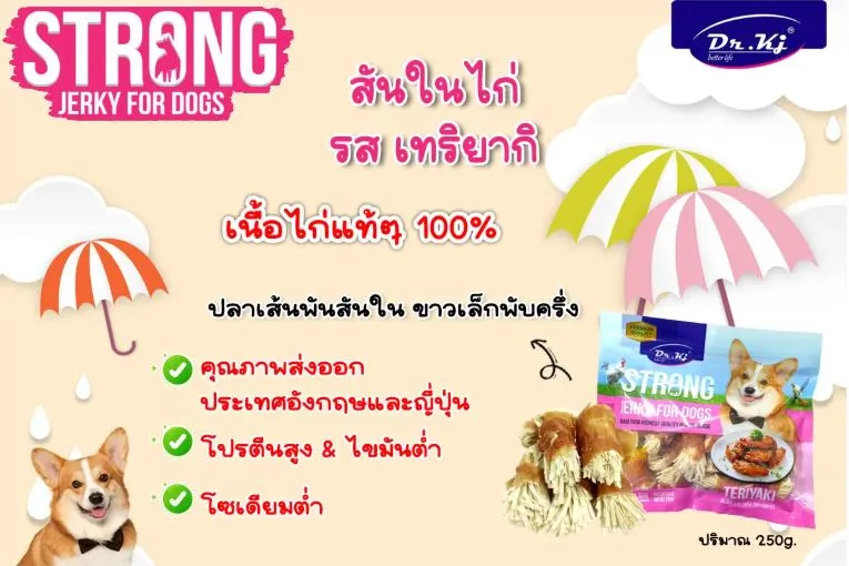 DR.KJ Strong Jerky ขนมสันใน สำหรับสุนัข 250g.