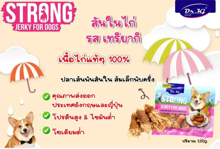 DR.KJ Strong Jerky ขนมสันใน สำหรับสุนัข 250g.