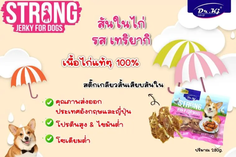 DR.KJ Strong Jerky ขนมสันใน สำหรับสุนัข 250g.