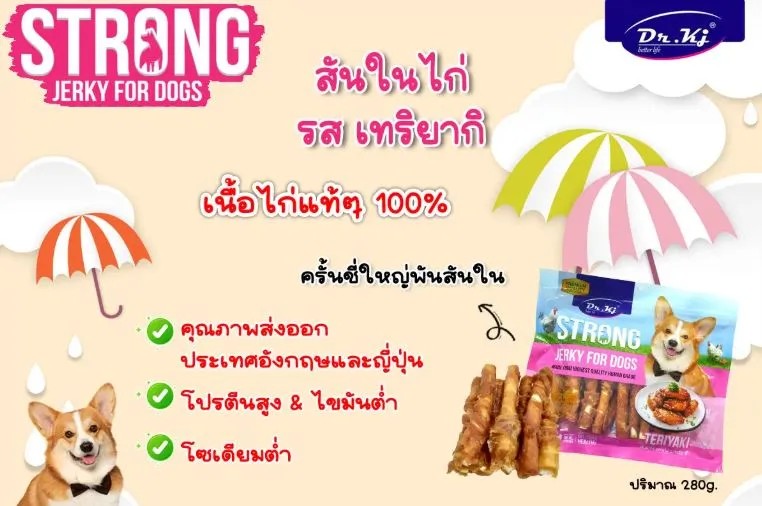 DR.KJ Strong Jerky ขนมสันใน สำหรับสุนัข 250g.