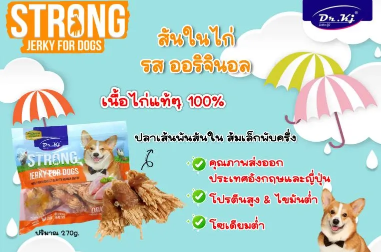 DR.KJ Strong Jerky ขนมสันใน สำหรับสุนัข 250g.