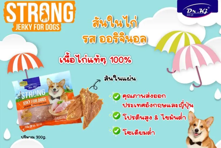 DR.KJ Strong Jerky ขนมสันใน สำหรับสุนัข 250g.