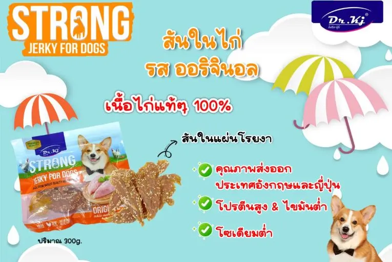 DR.KJ Strong Jerky ขนมสันใน สำหรับสุนัข 250g.
