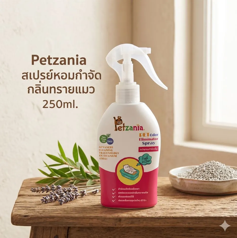 Petzania สเปรย์หอมกำจัดกลิ่นทรายแมว 250ml.
