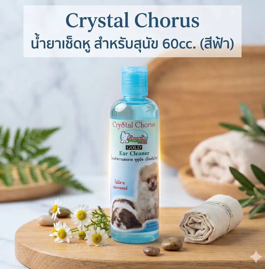 CryStal Chorus น้ำยาเช็ดหู สำหรับสุนัข 60cc. (สีฟ้า)