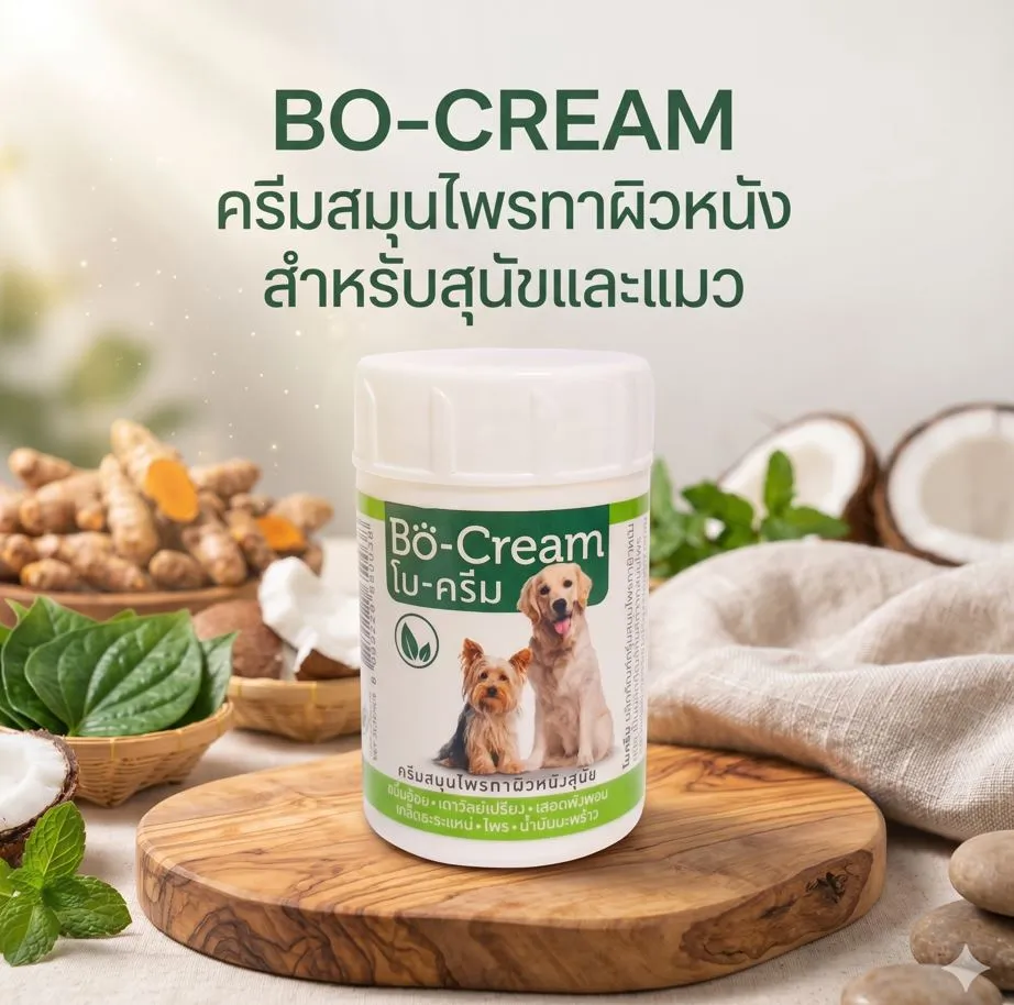 BO-CREAM ครีมสมุนไพรทาผิวหนัง สำหรับสุนัขและแมว