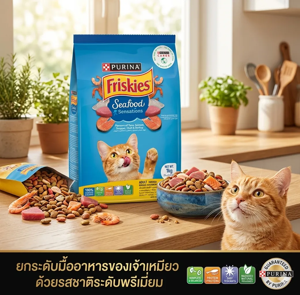 Friskies Seafood Sensations สูตรซีฟู้ด เซนเซชั่น รวมมิตรปลาทะเล