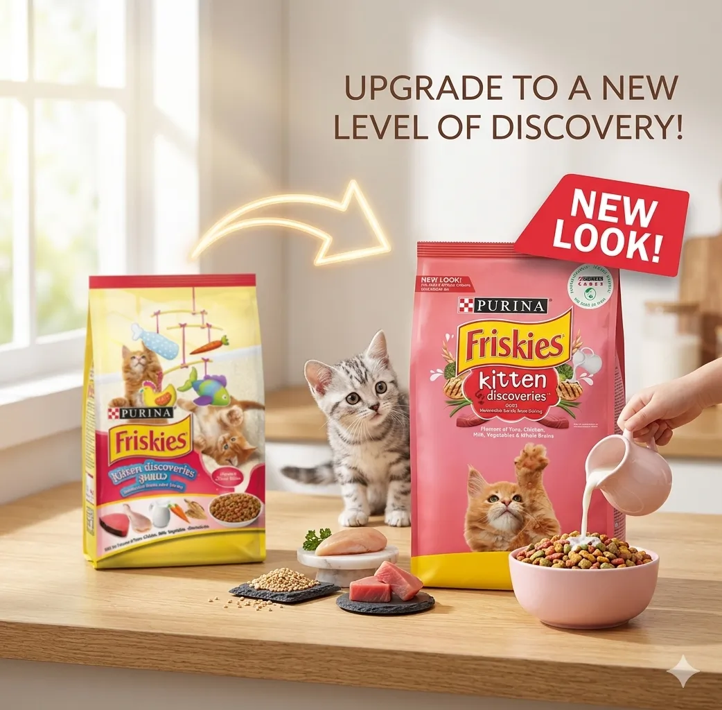 Friskies Kitten ฟริสกี้ส์ อาหารลูกแมว สูตรไก่ ปลา และนม 1.1 kg