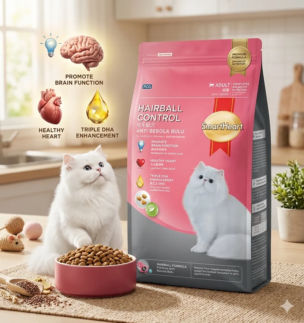 Smartheart Cat Adult Hairball Control อาหารเม็ดสำหรับแมวโต สูตรกำจัดก้อนขน