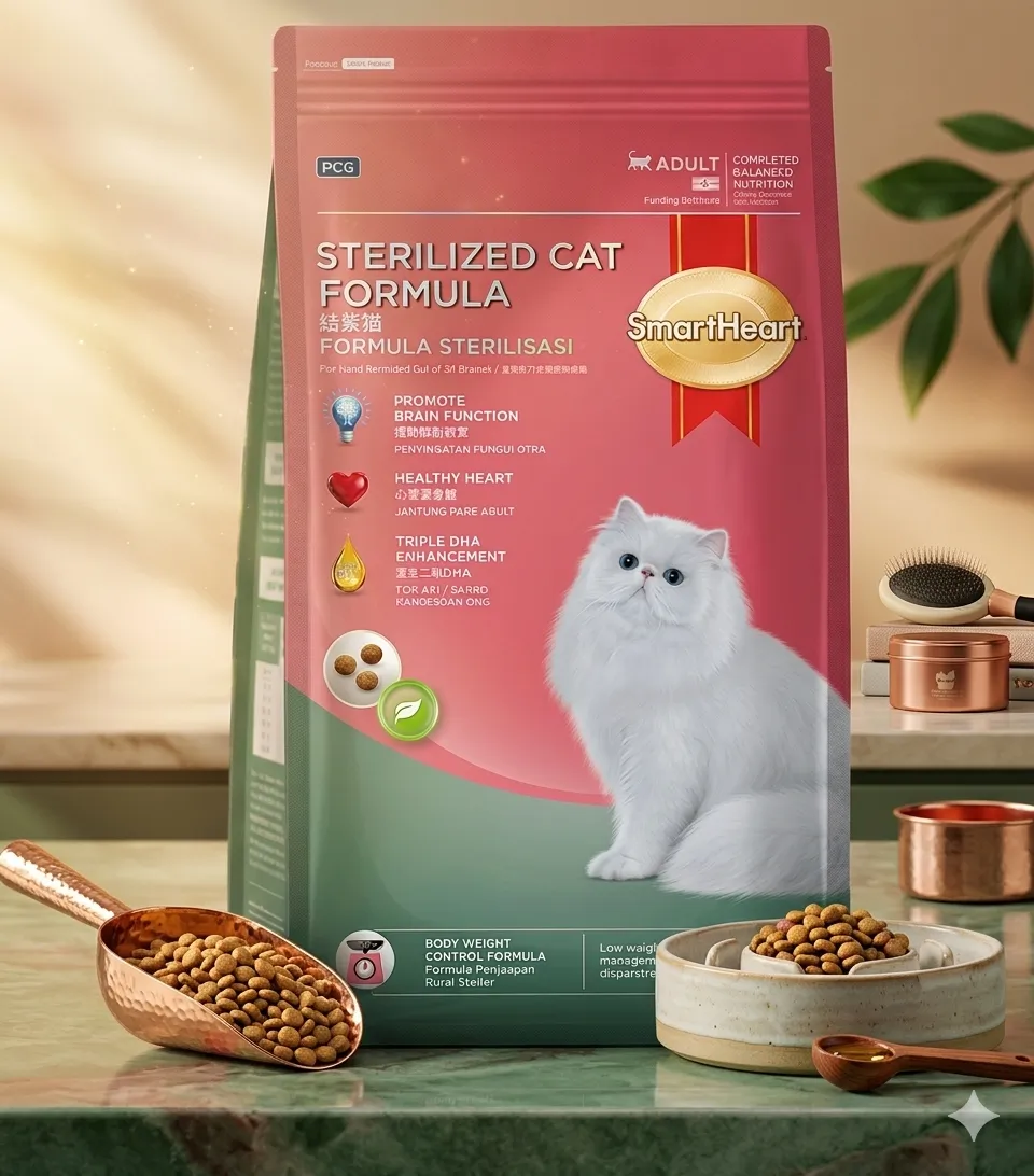 Smartheart Cat Adult Sterilised อาหารเม็ดสำหรับแมวโต สูตรแมวทำหมัน