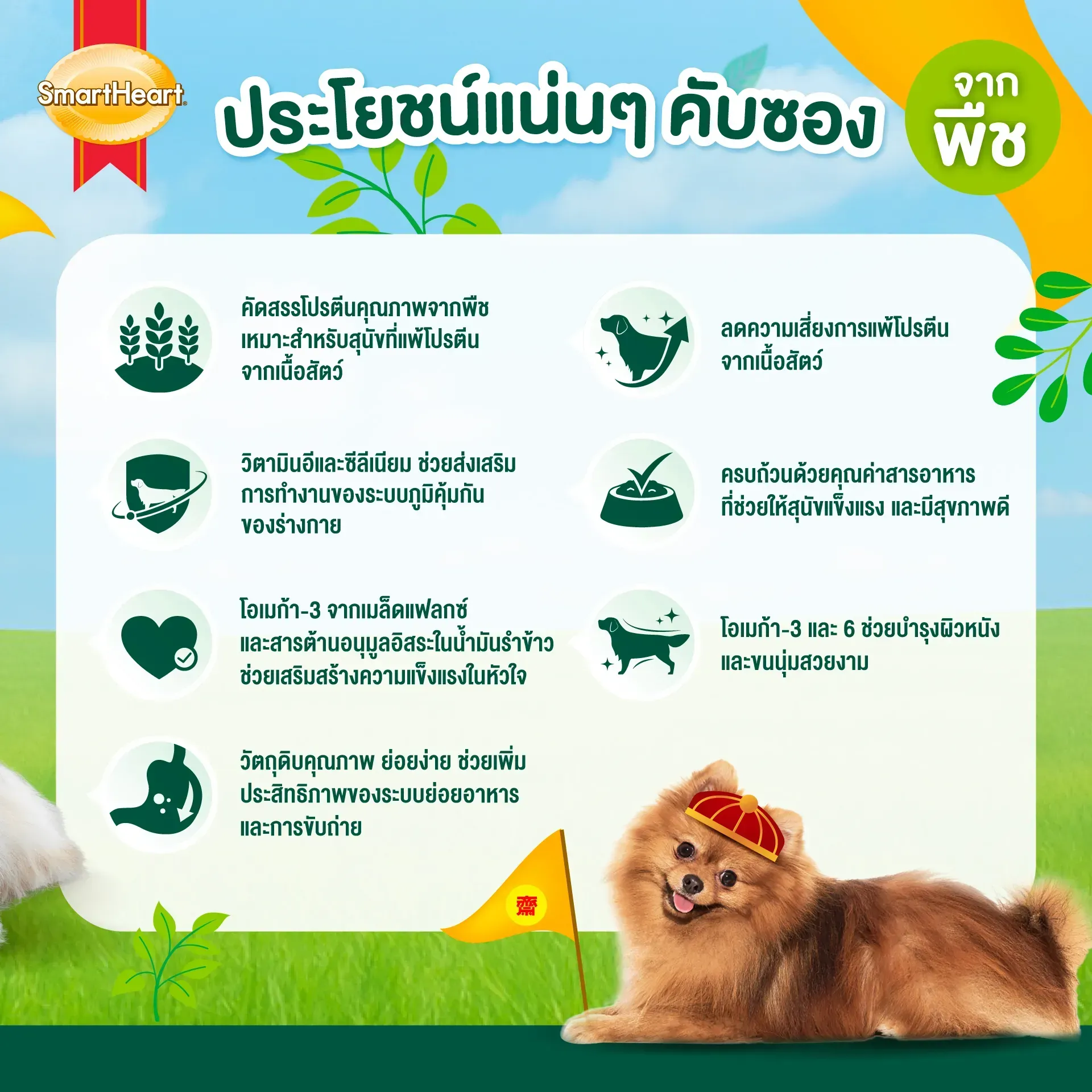 Smartheart Plant Based Adult อาหารเม็ดสำหรับสุนัขโตทุกสายพันธุ์