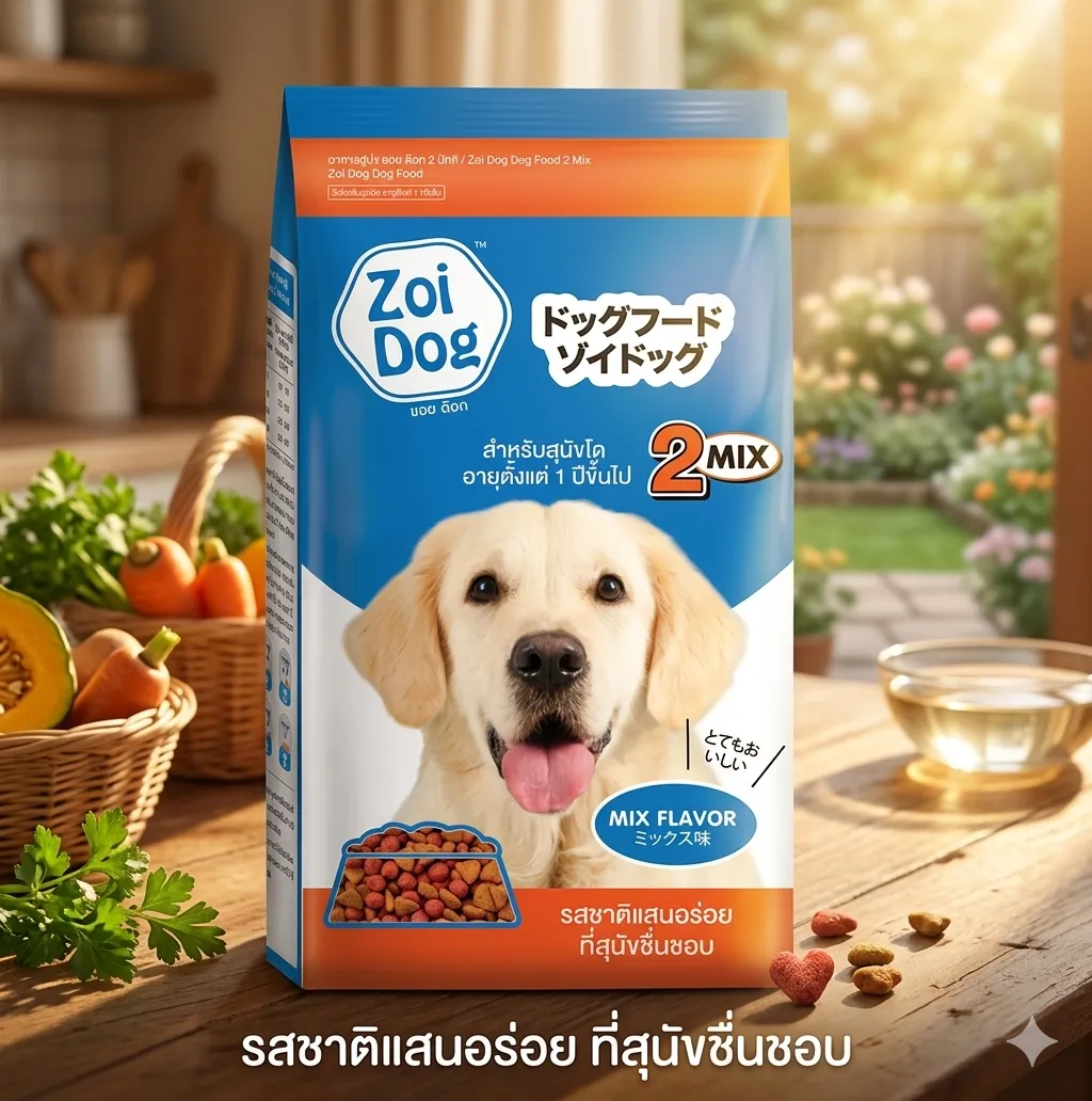 Zoi Dog 2Mix อาหารเม็ดสำหรับสุนัขโตทุกสายพันธุ์